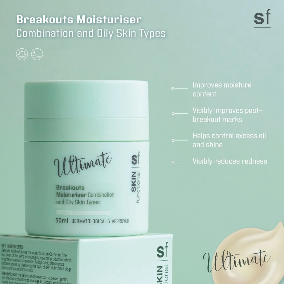 Breakouts Moisturiser Oily, Combination Skin