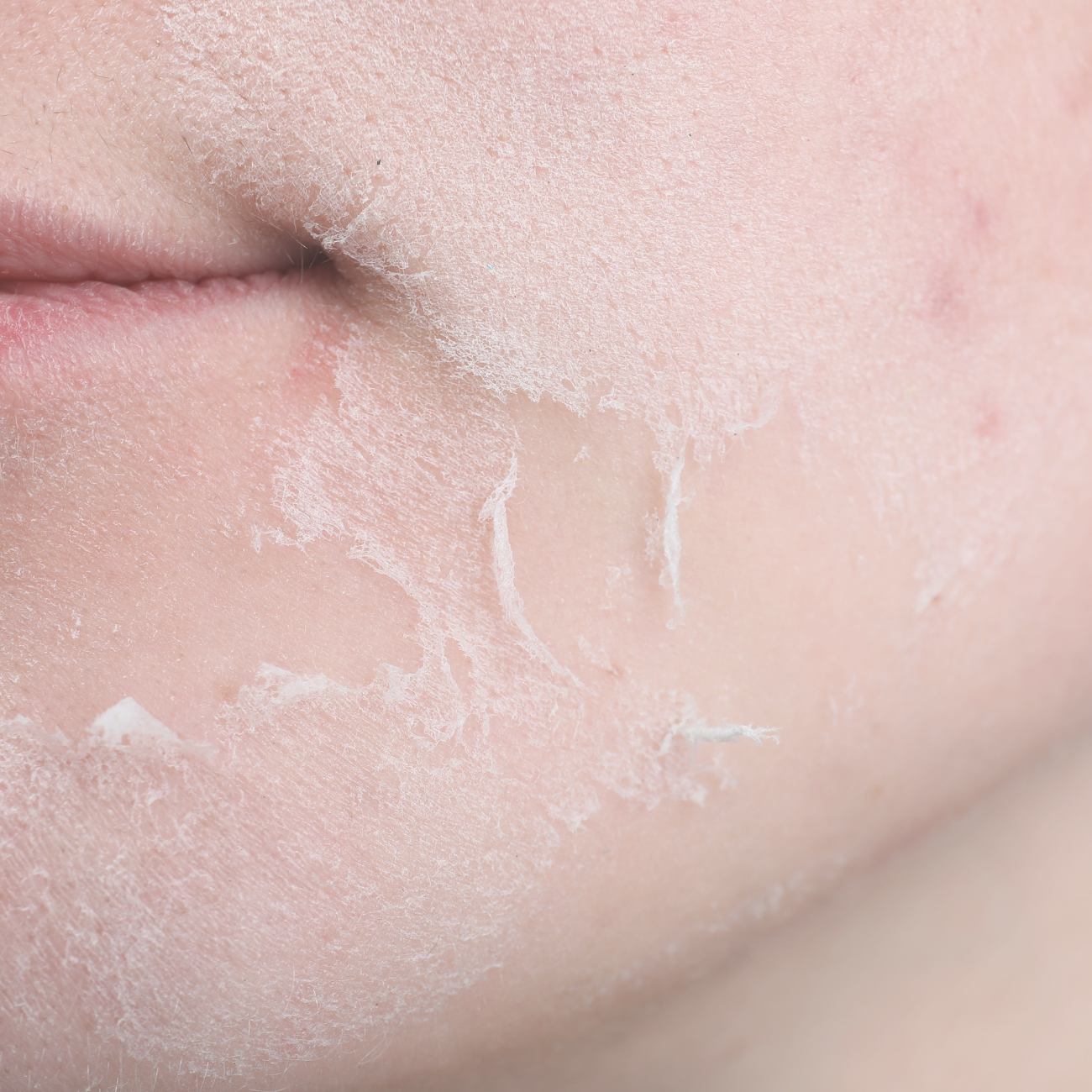 Close up of peeling skin