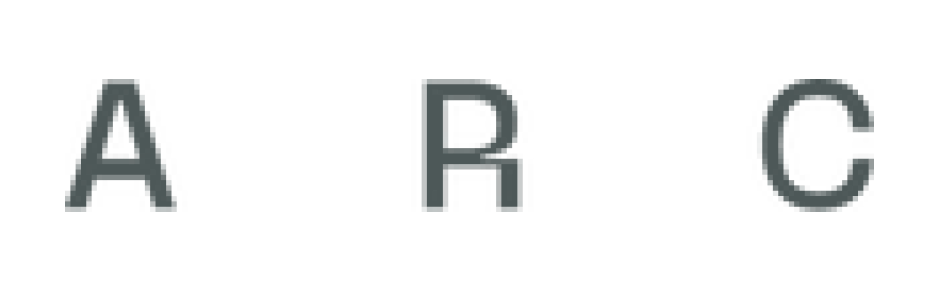 Three letters 'A', 'R', and 'C' in a row on a transparent background