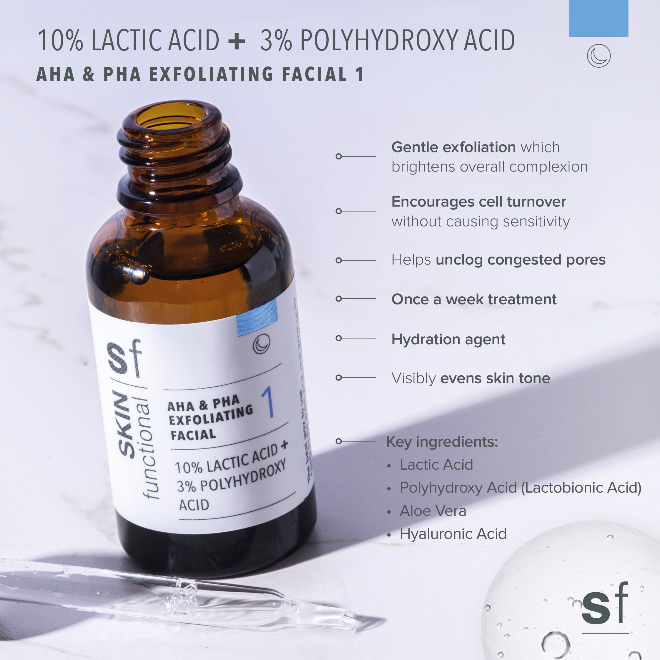 10% Lactic Acid + 3% Polyhydroxy Acid Exfoliating Serum