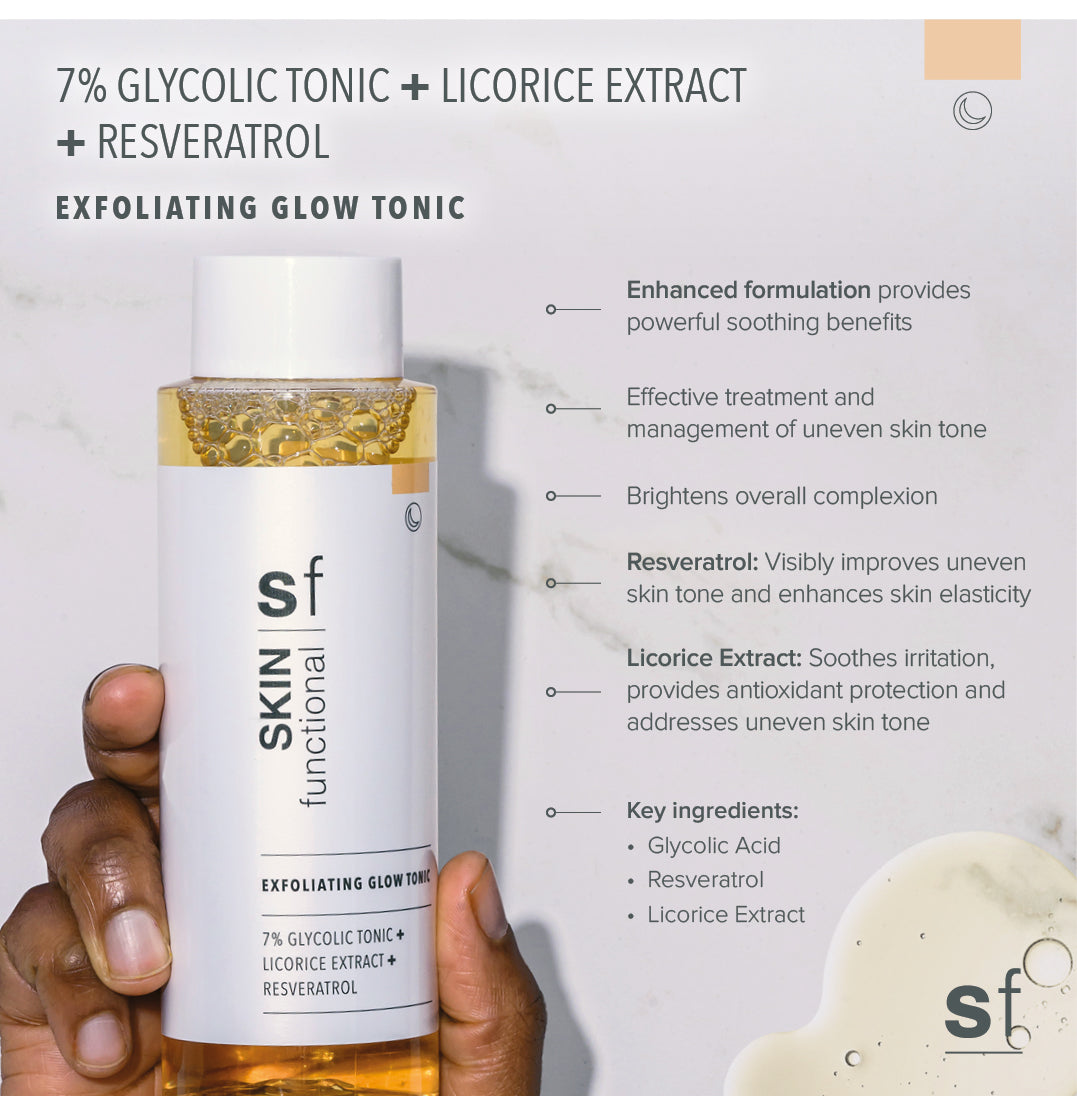 7% Glycolic Acid + Licorice Extract + Resveratrol Exfoliating Tonic