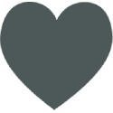Solid dark gray heart shape
