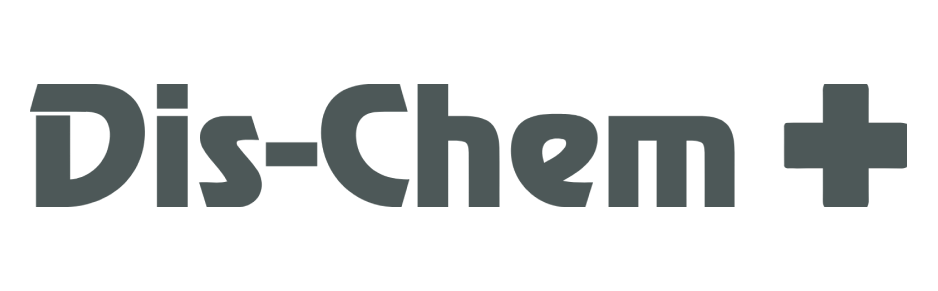 Dis-Chem logo with a plus sign on a transparent background