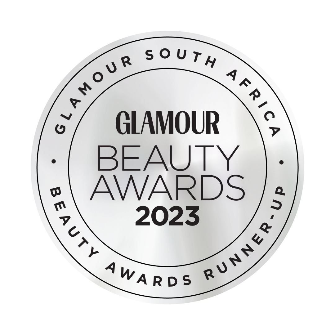 Glamour Beauty Awards 2023 runner-up badge on a white background